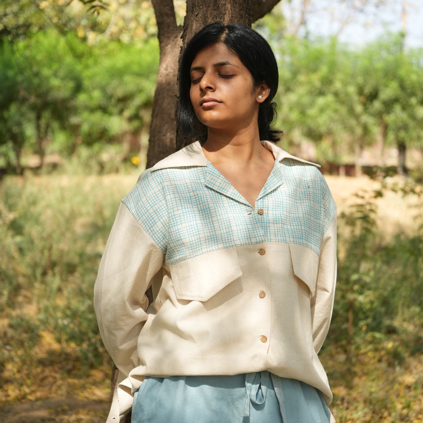 Hand Print Rain Fed Cotton Jacket