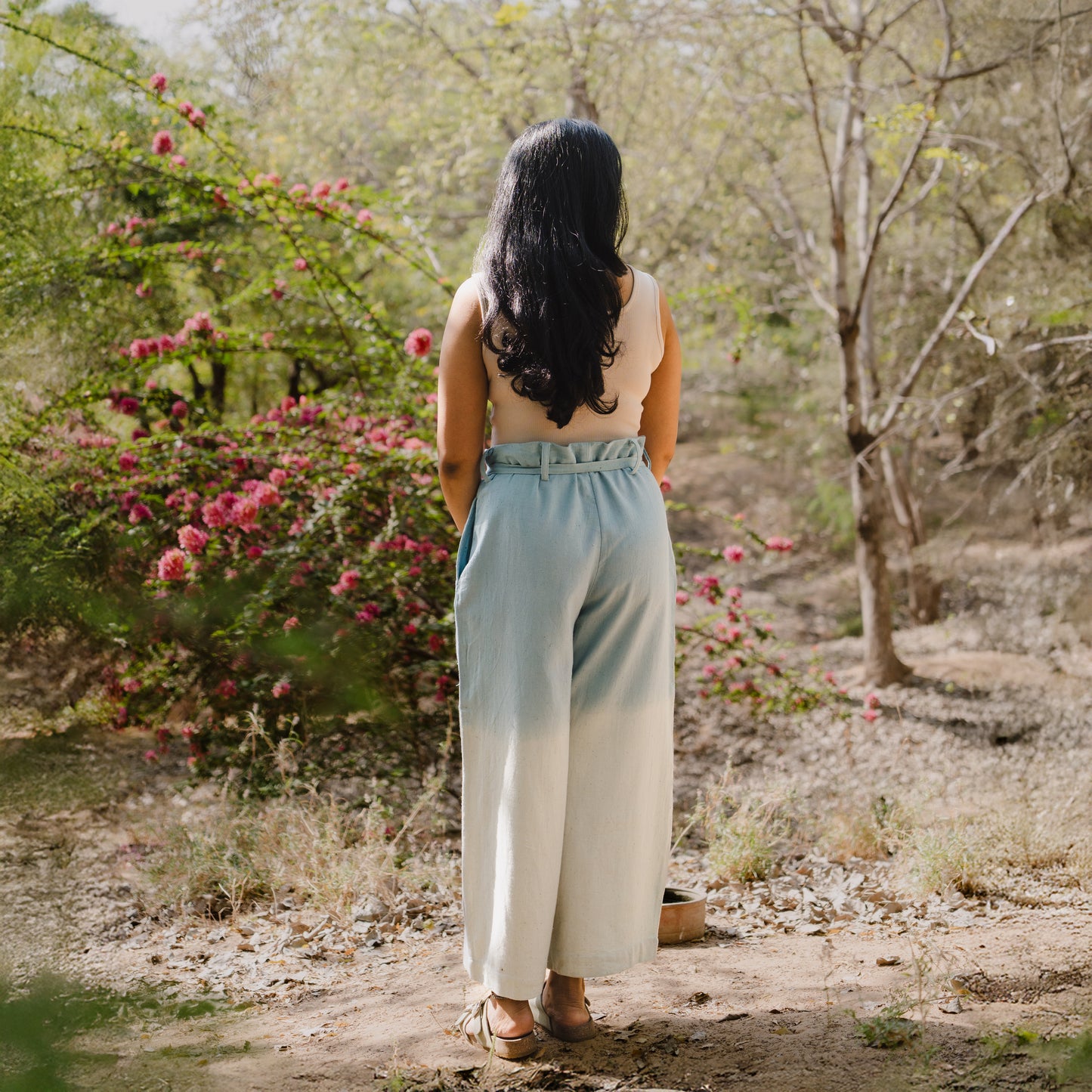 Mist-Dyed Rain Fed Cotton Denim Pants