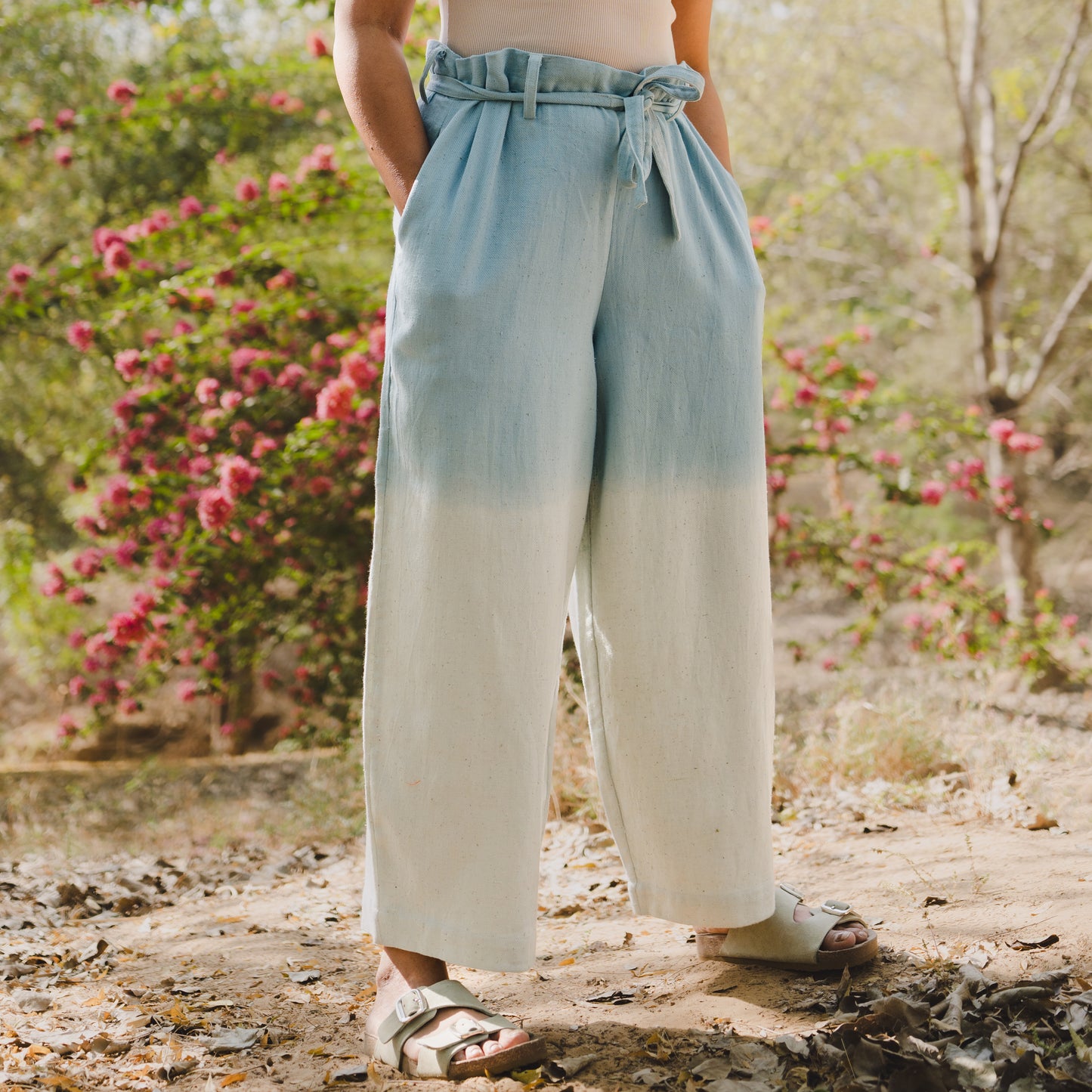 Mist-Dyed Rain Fed Cotton Denim Pants